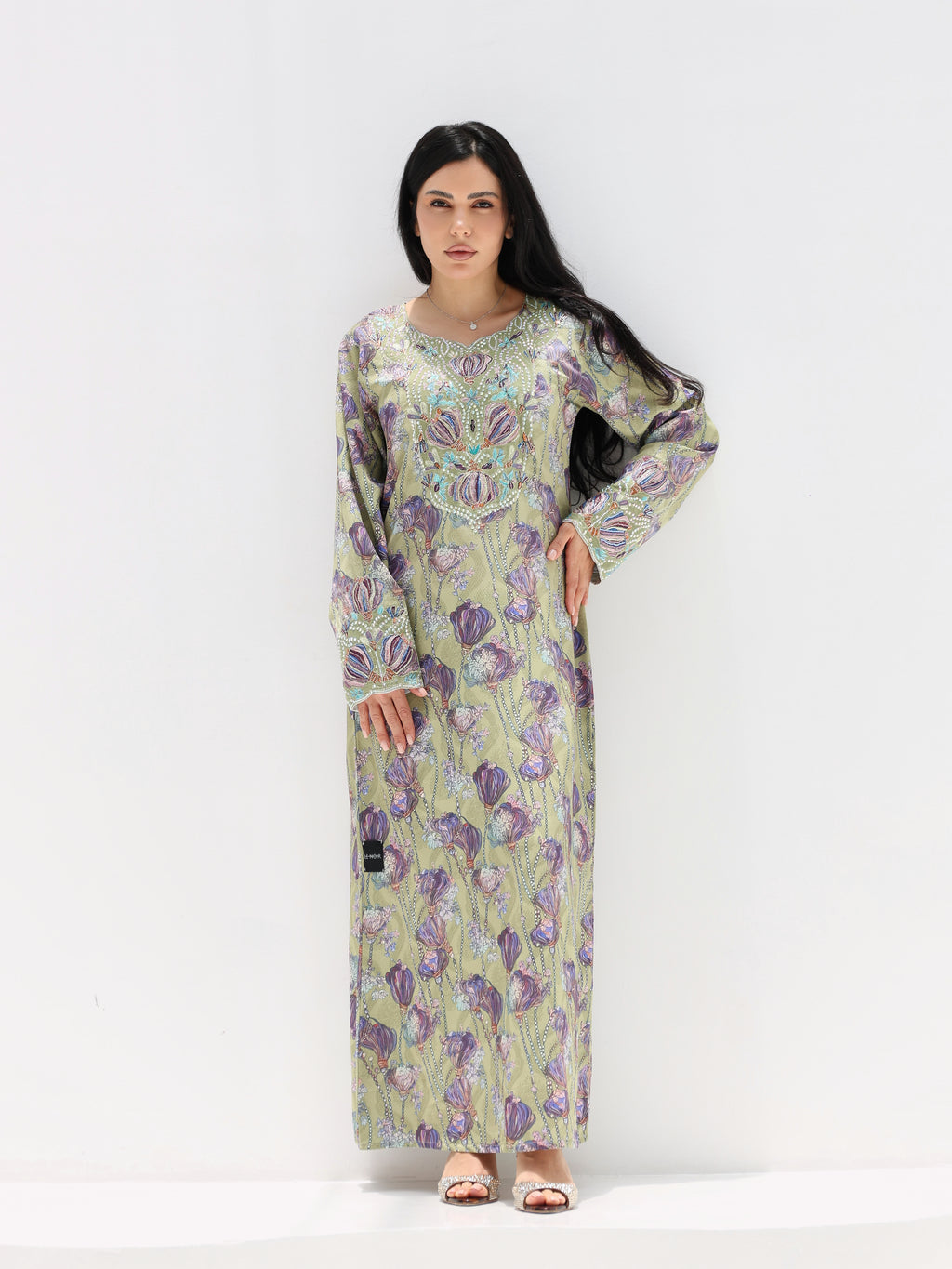 Sage Garden Mukhawar — embroidered jacquard silk Emirati dress (5)