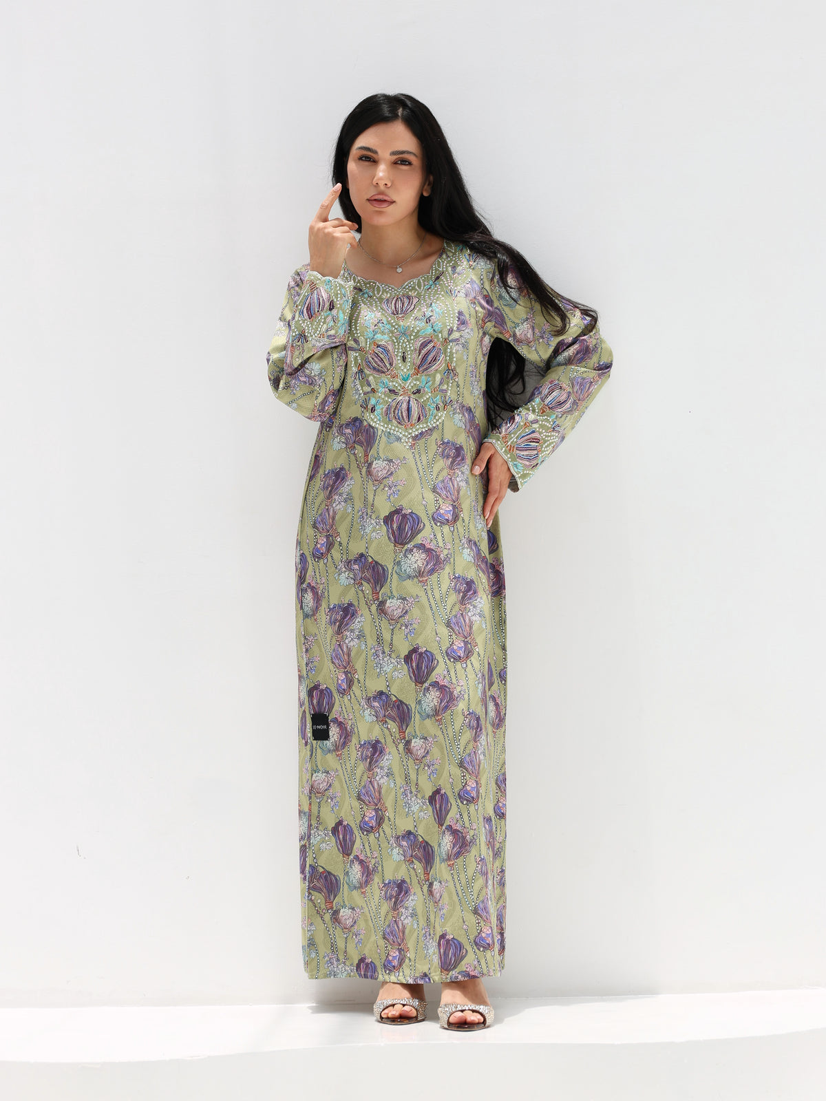 Sage Garden Mukhawar — embroidered jacquard silk Emirati dress (6)