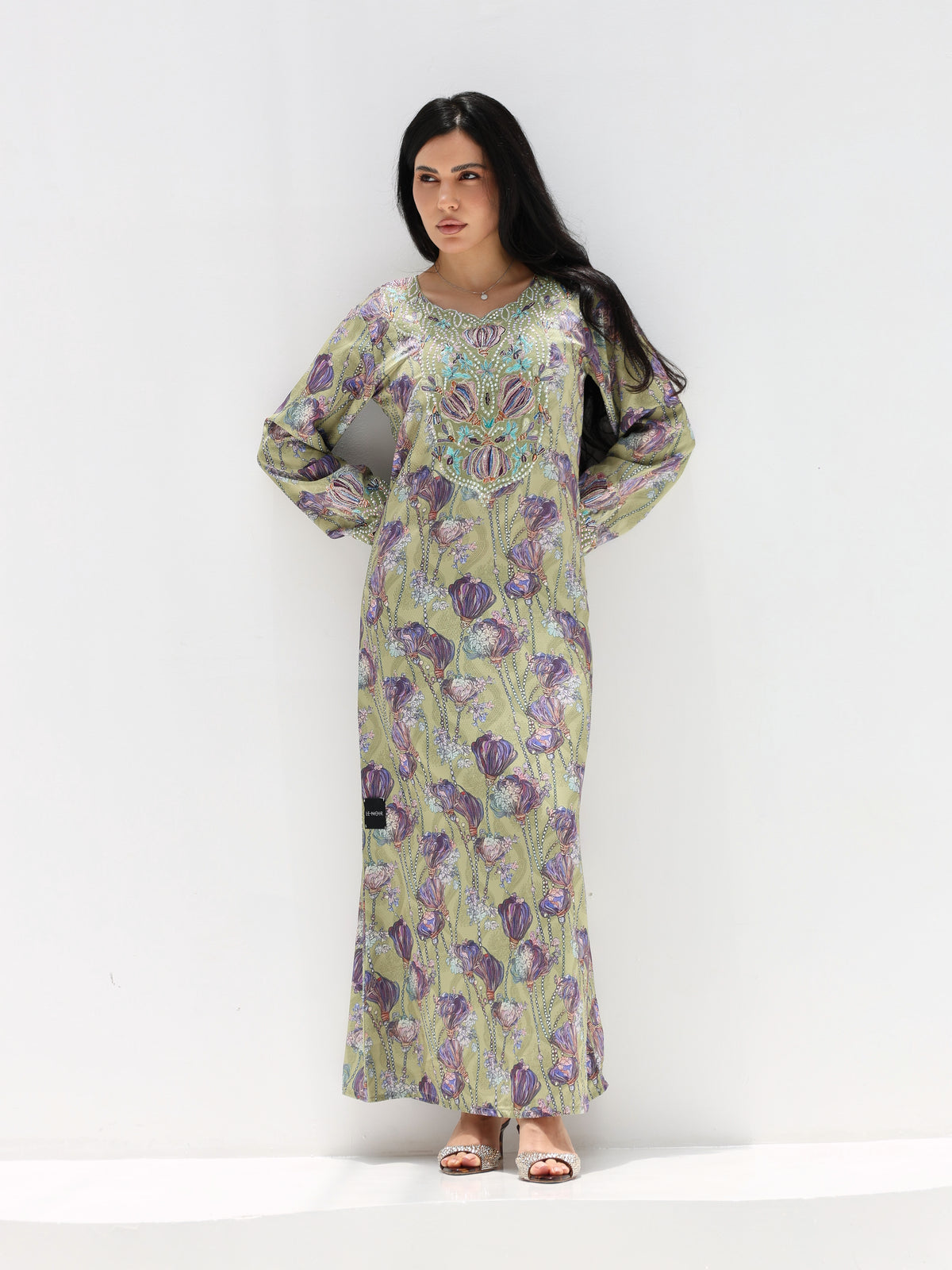 Sage Garden Mukhawar — embroidered jacquard silk Emirati dress (8)