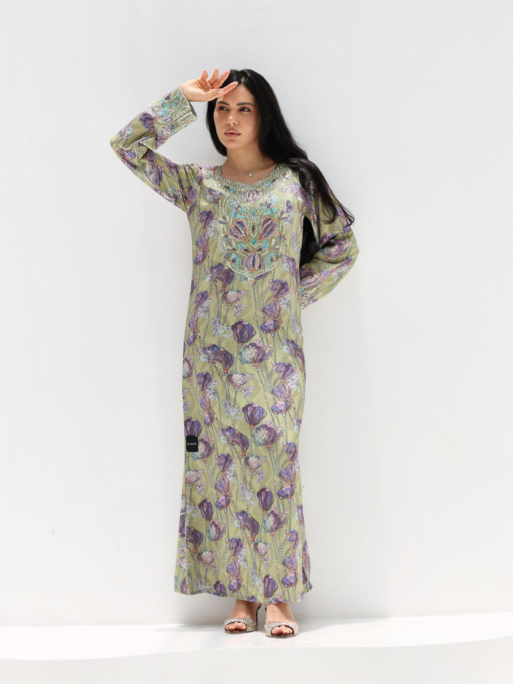 Sage Garden Mukhawar — embroidered jacquard silk Emirati dress (9)