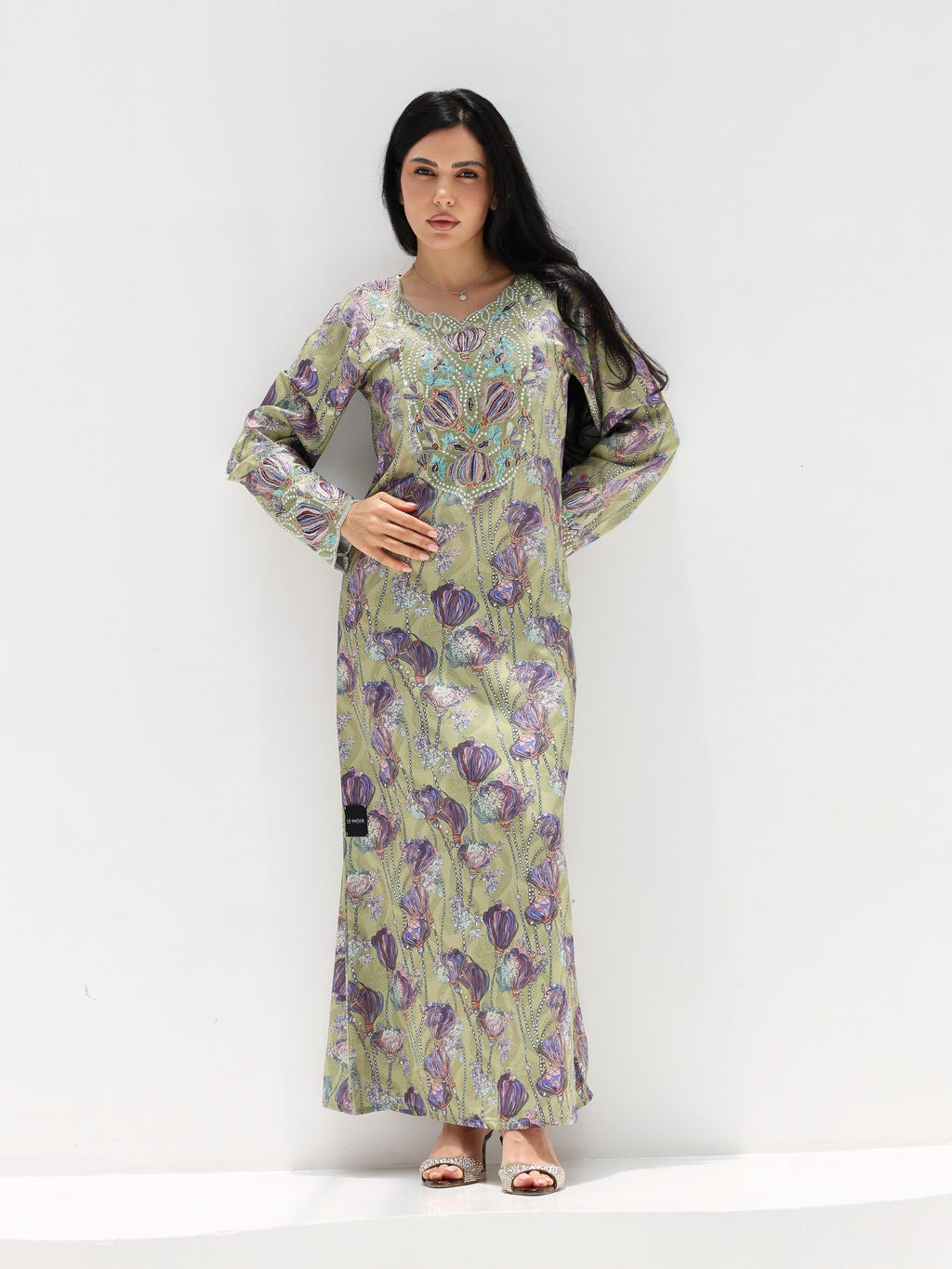 Sage Garden Mukhawar — embroidered jacquard silk Emirati dress (10)