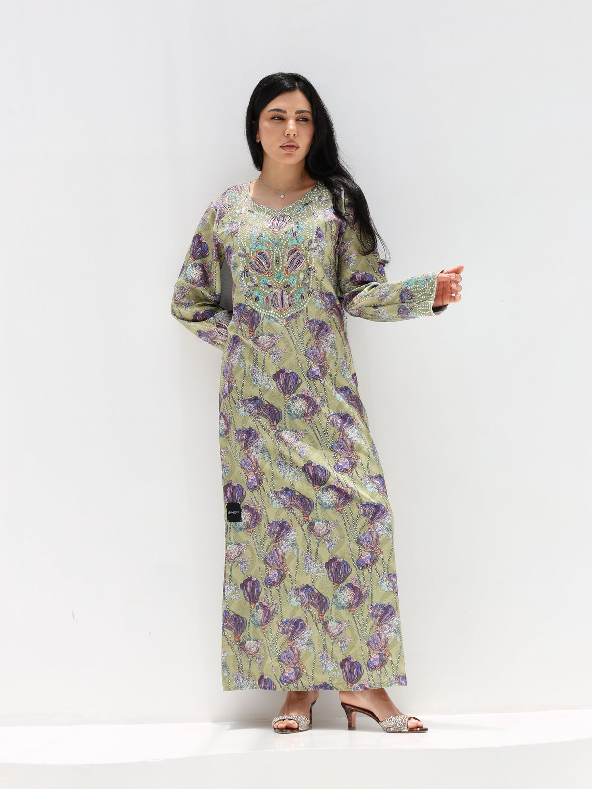 Sage Garden Mukhawar — embroidered jacquard silk Emirati dress (11)