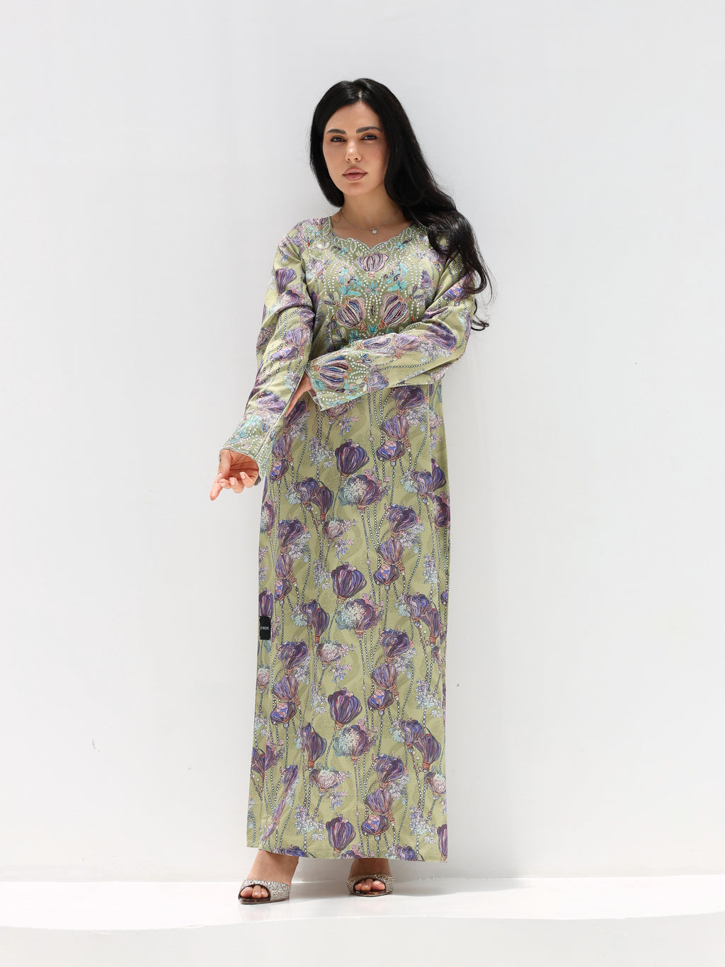 Sage Garden Mukhawar — embroidered jacquard silk Emirati dress (15)
