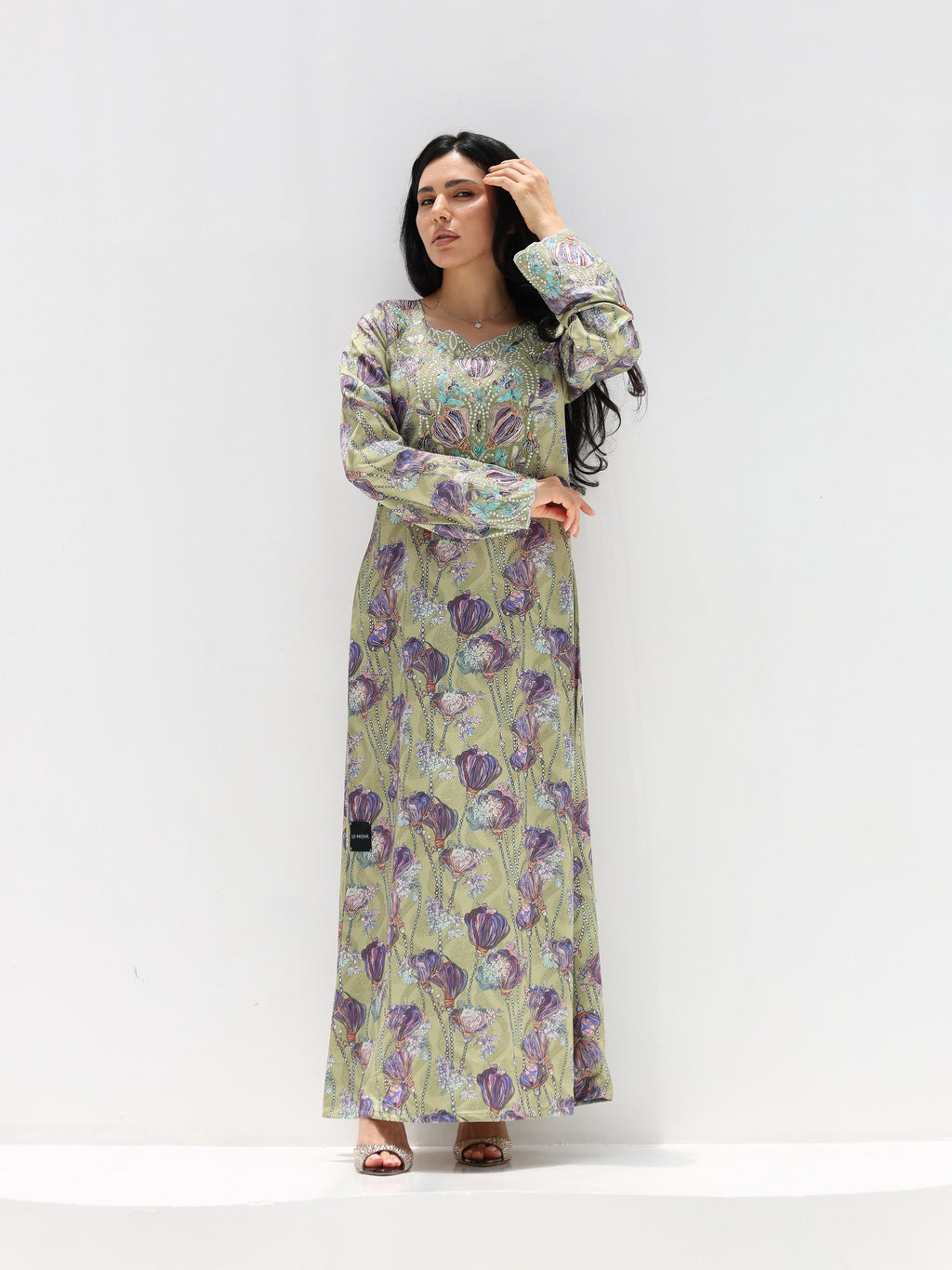 Sage Garden Mukhawar — embroidered jacquard silk Emirati dress (17)