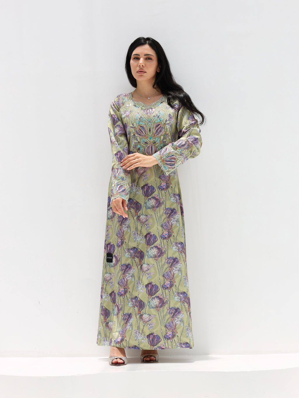Sage Garden Mukhawar — embroidered jacquard silk Emirati dress (19)