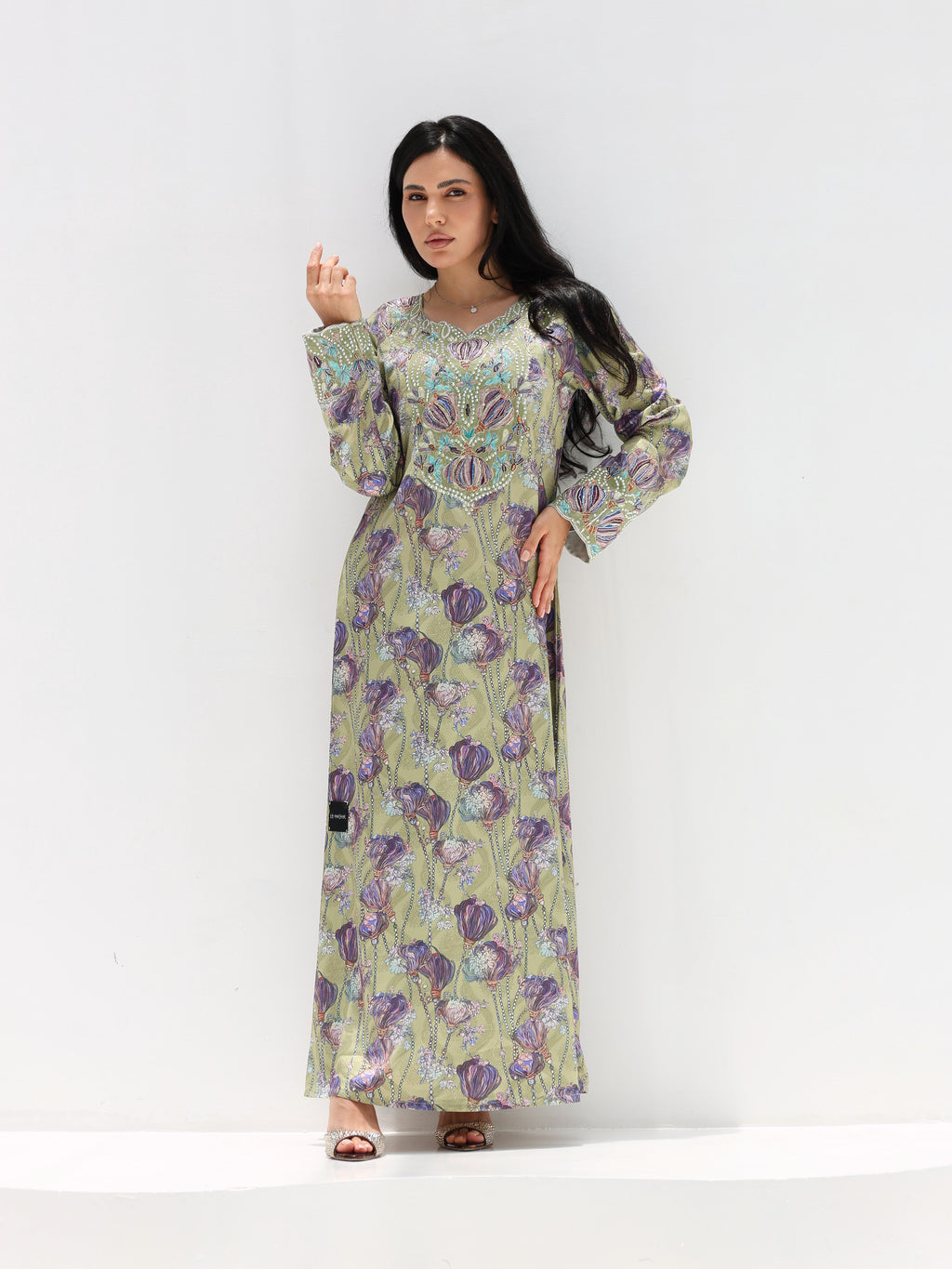 Sage Garden Mukhawar — embroidered jacquard silk Emirati dress (20)