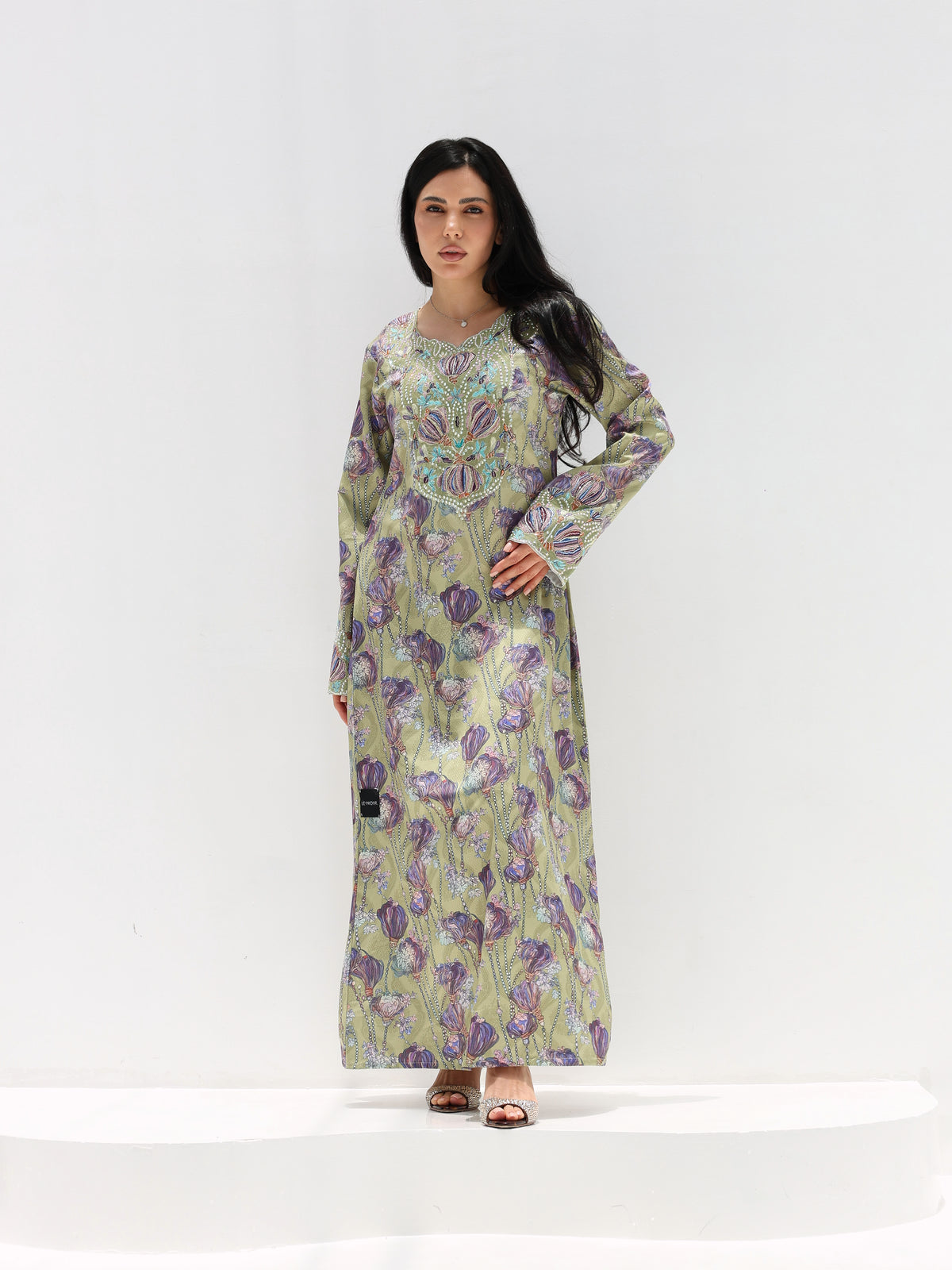 Sage Garden Mukhawar — embroidered jacquard silk Emirati dress (21)