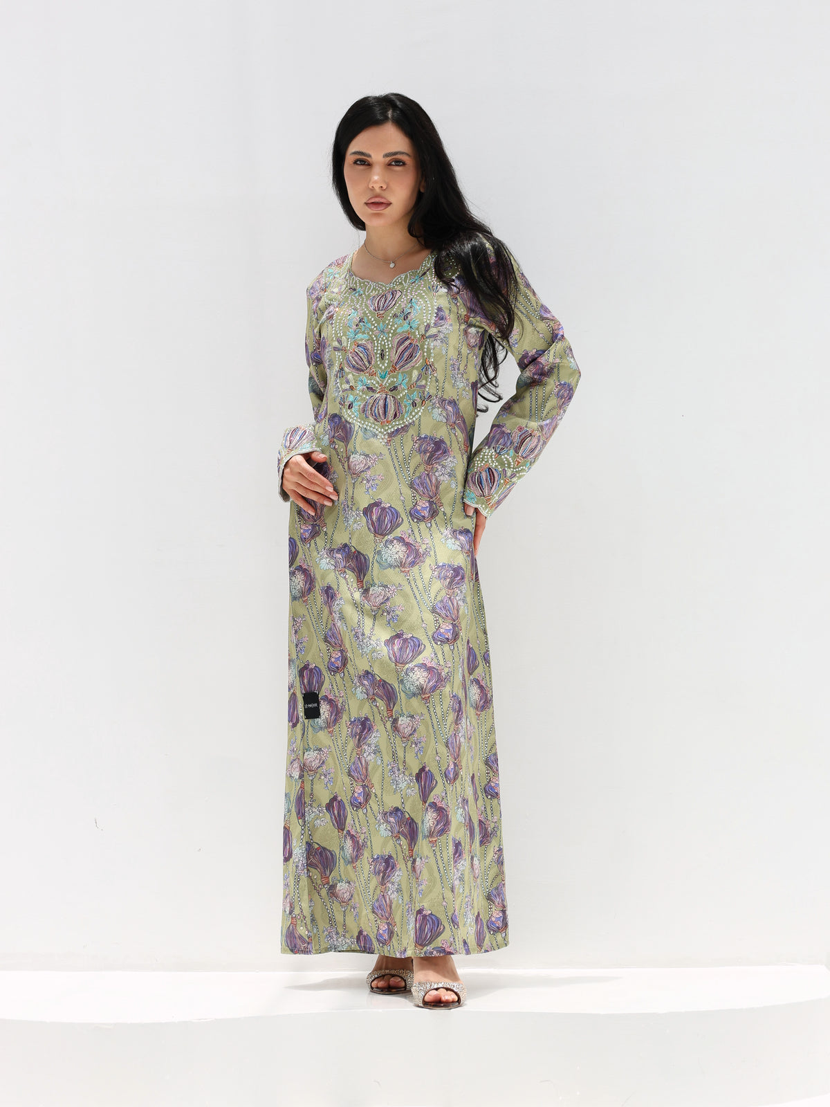Sage Garden Mukhawar — embroidered jacquard silk Emirati dress (22)