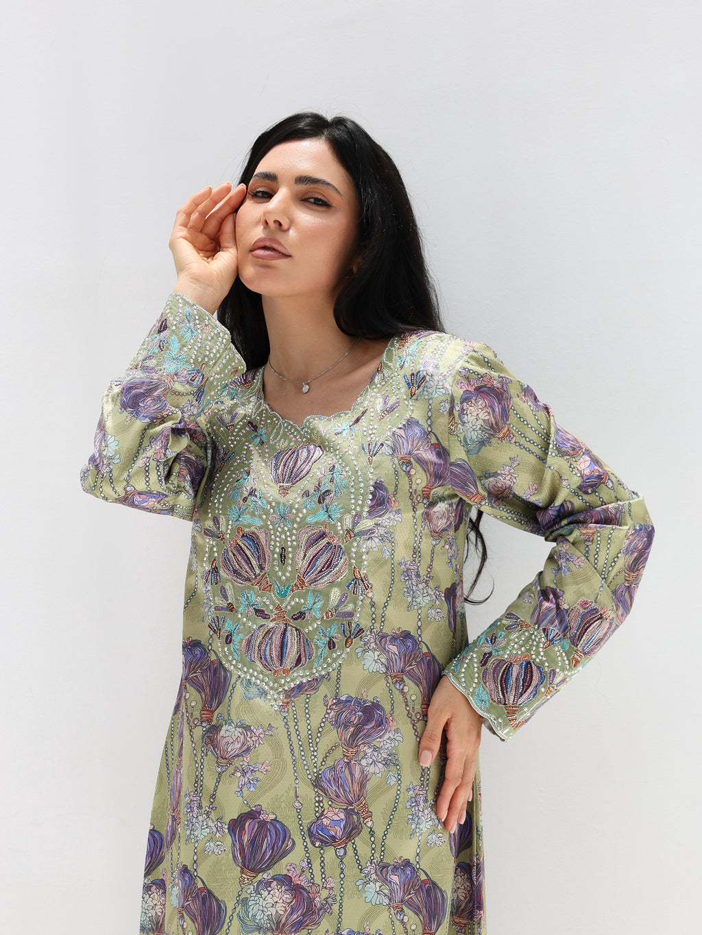 Sage Garden Mukhawar — embroidered jacquard silk Emirati dress (31)