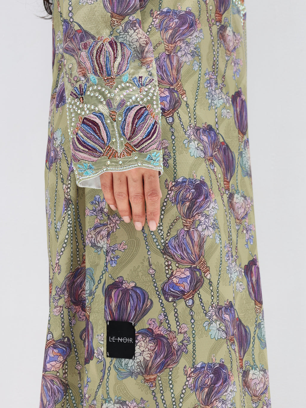 Sage Garden Mukhawar — embroidered jacquard silk Emirati dress (40)