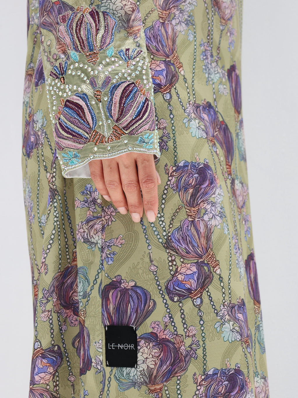 Sage Garden Mukhawar — embroidered jacquard silk Emirati dress (41)