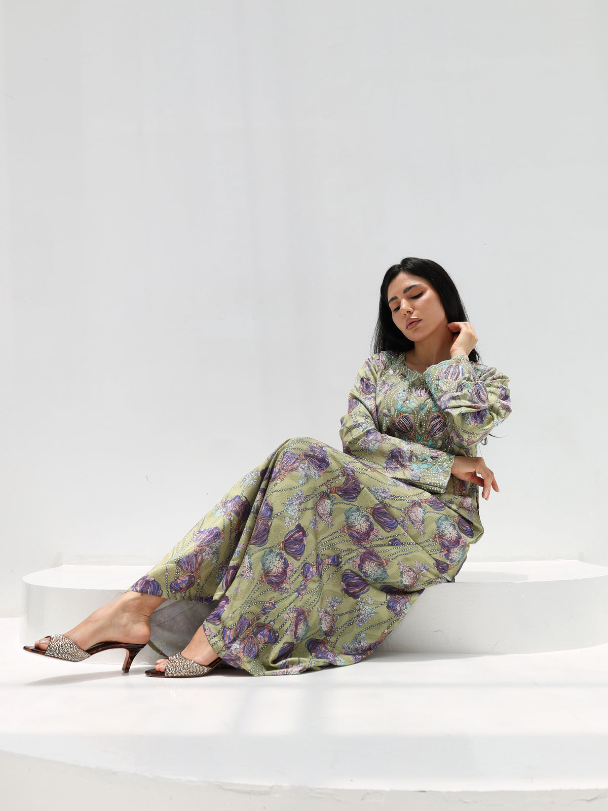 Sage Garden Mukhawar — embroidered jacquard silk Emirati dress (52)
