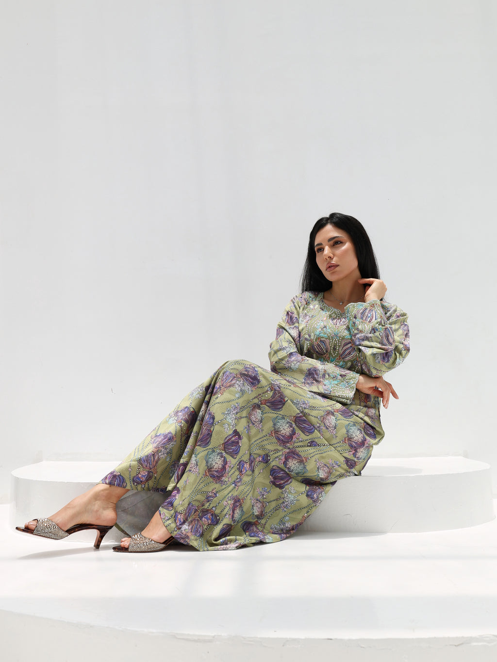 Sage Garden Mukhawar — embroidered jacquard silk Emirati dress (53)