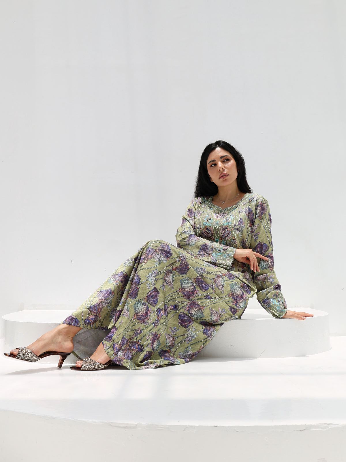 Sage Garden Mukhawar — embroidered jacquard silk Emirati dress (54)