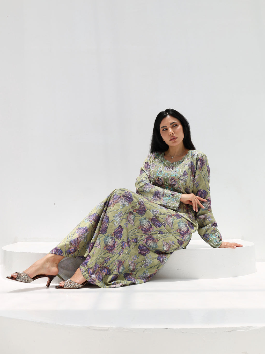 Sage Garden Mukhawar — embroidered jacquard silk Emirati dress (55)