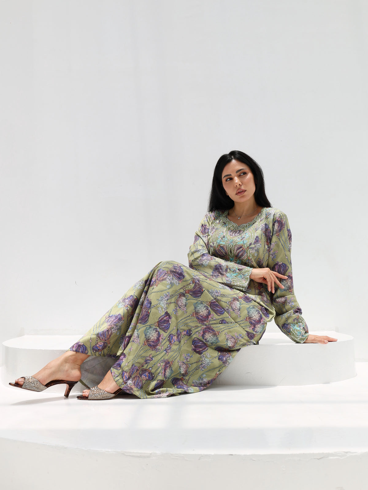 Sage Garden Mukhawar — embroidered jacquard silk Emirati dress (55)