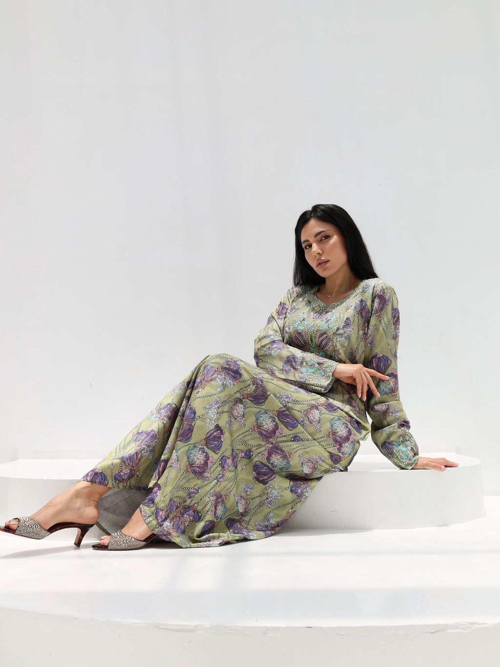 Sage Garden Mukhawar — embroidered jacquard silk Emirati dress (56)