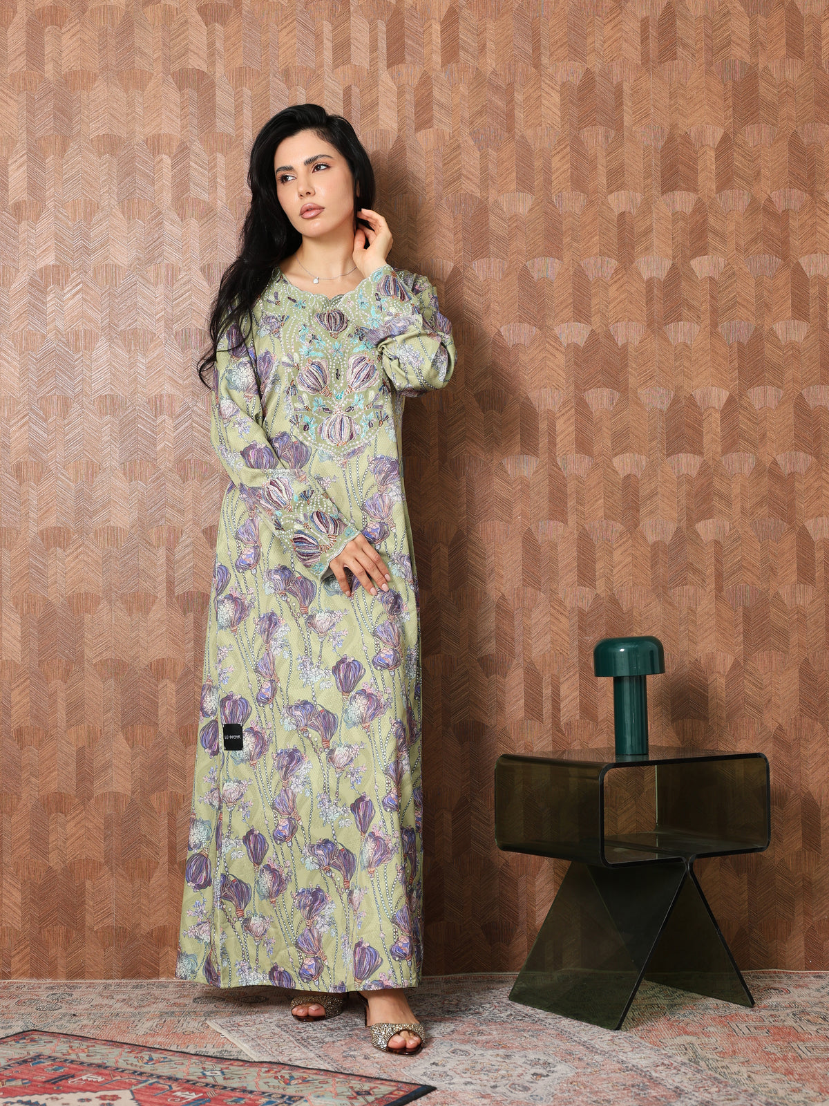 Sage Garden Mukhawar — embroidered jacquard silk Emirati dress (57)