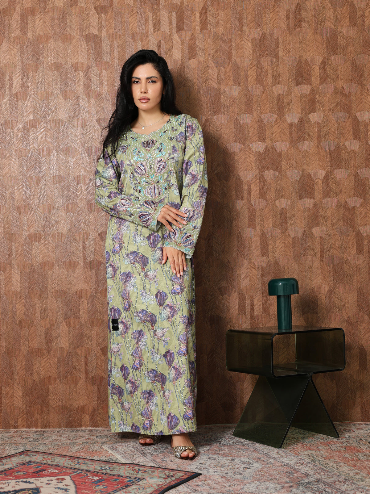 Sage Garden Mukhawar — embroidered jacquard silk Emirati dress (59)