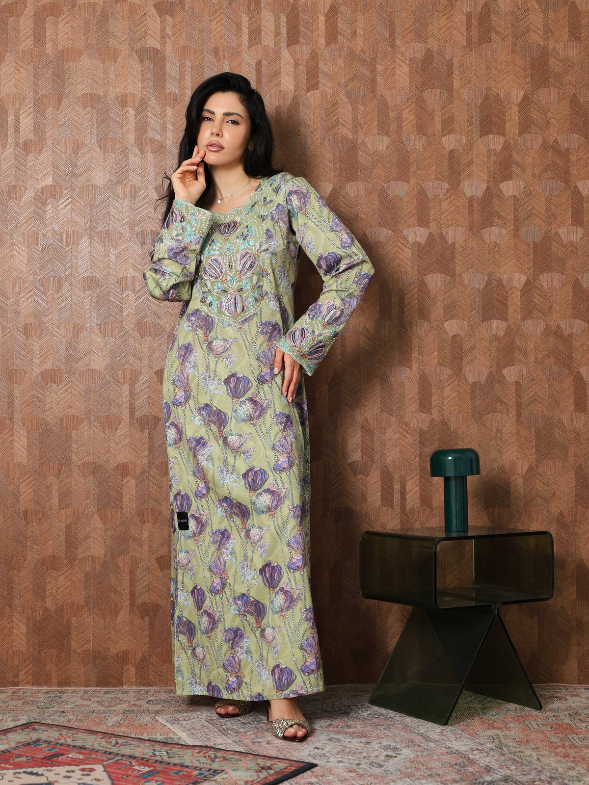 Sage Garden Mukhawar — embroidered jacquard silk Emirati dress (61)