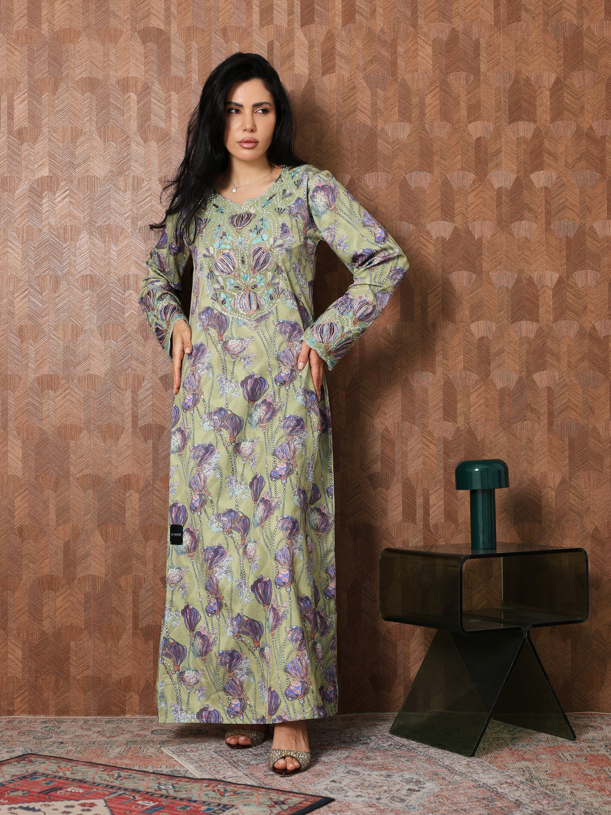 Sage Garden Mukhawar — embroidered jacquard silk Emirati dress (62)