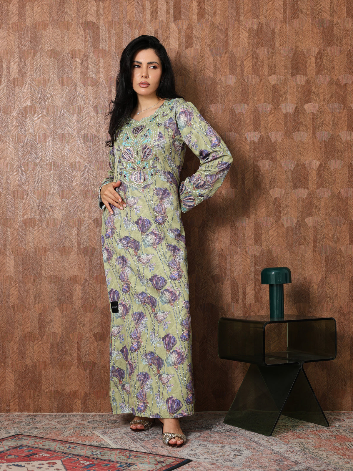 Sage Garden Mukhawar — embroidered jacquard silk Emirati dress (63)