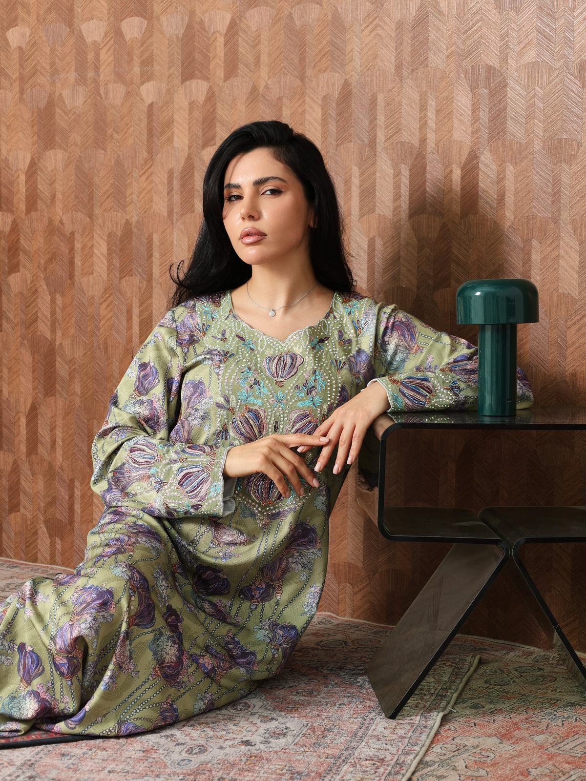 Sage Garden Mukhawar — embroidered jacquard silk Emirati dress (69)