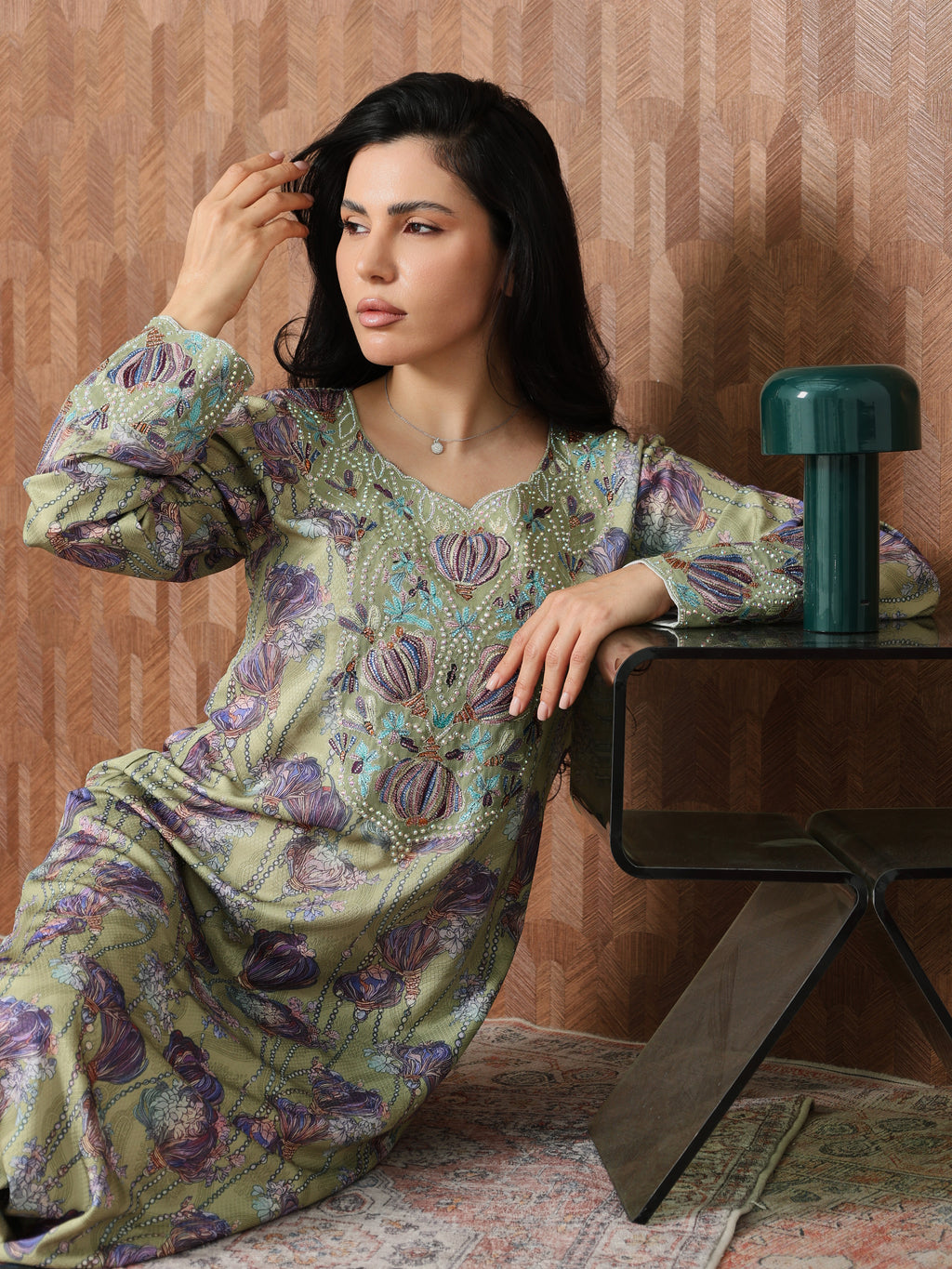 Sage Garden Mukhawar — embroidered jacquard silk Emirati dress (75)