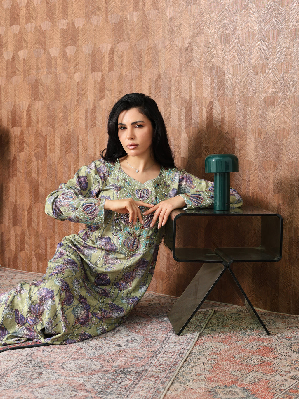 Sage Garden Mukhawar — embroidered jacquard silk Emirati dress (77)