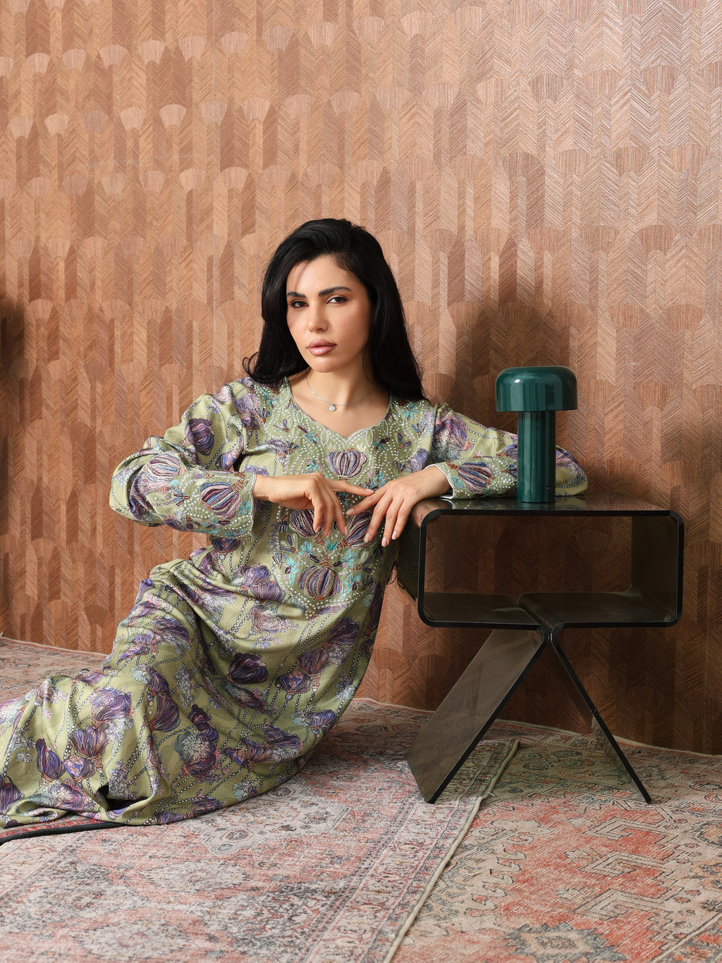 Sage Garden Mukhawar — embroidered jacquard silk Emirati dress (78)