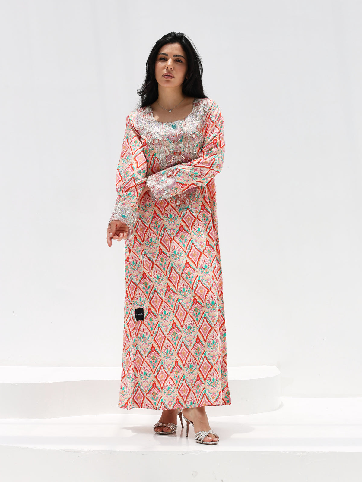 Coral Mosaic Mukhawar — embroidered cotton Emirati dress (13)