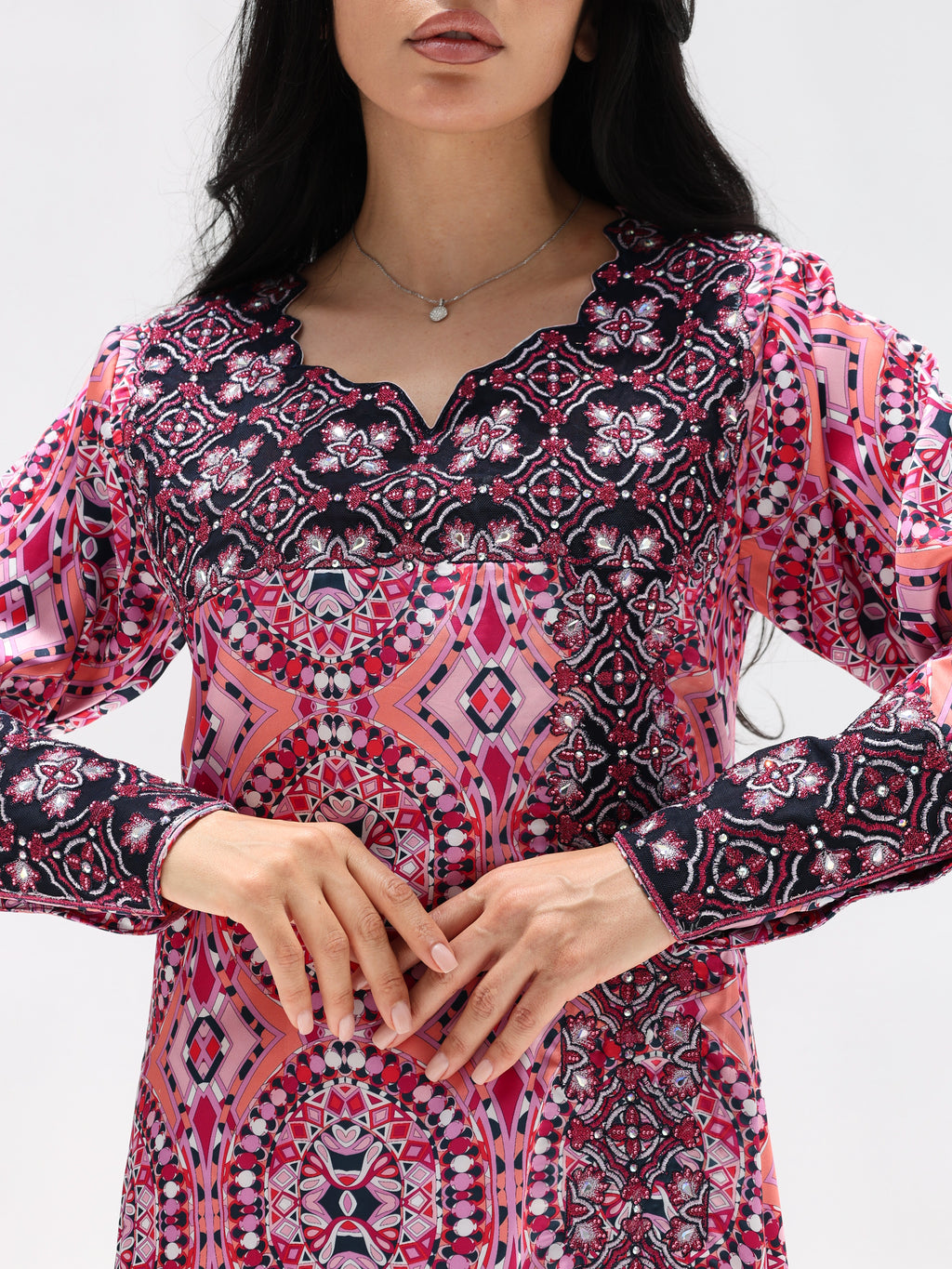 Kaleidoscope Mukhawar — embroidered Armani silk Emirati dress (2)