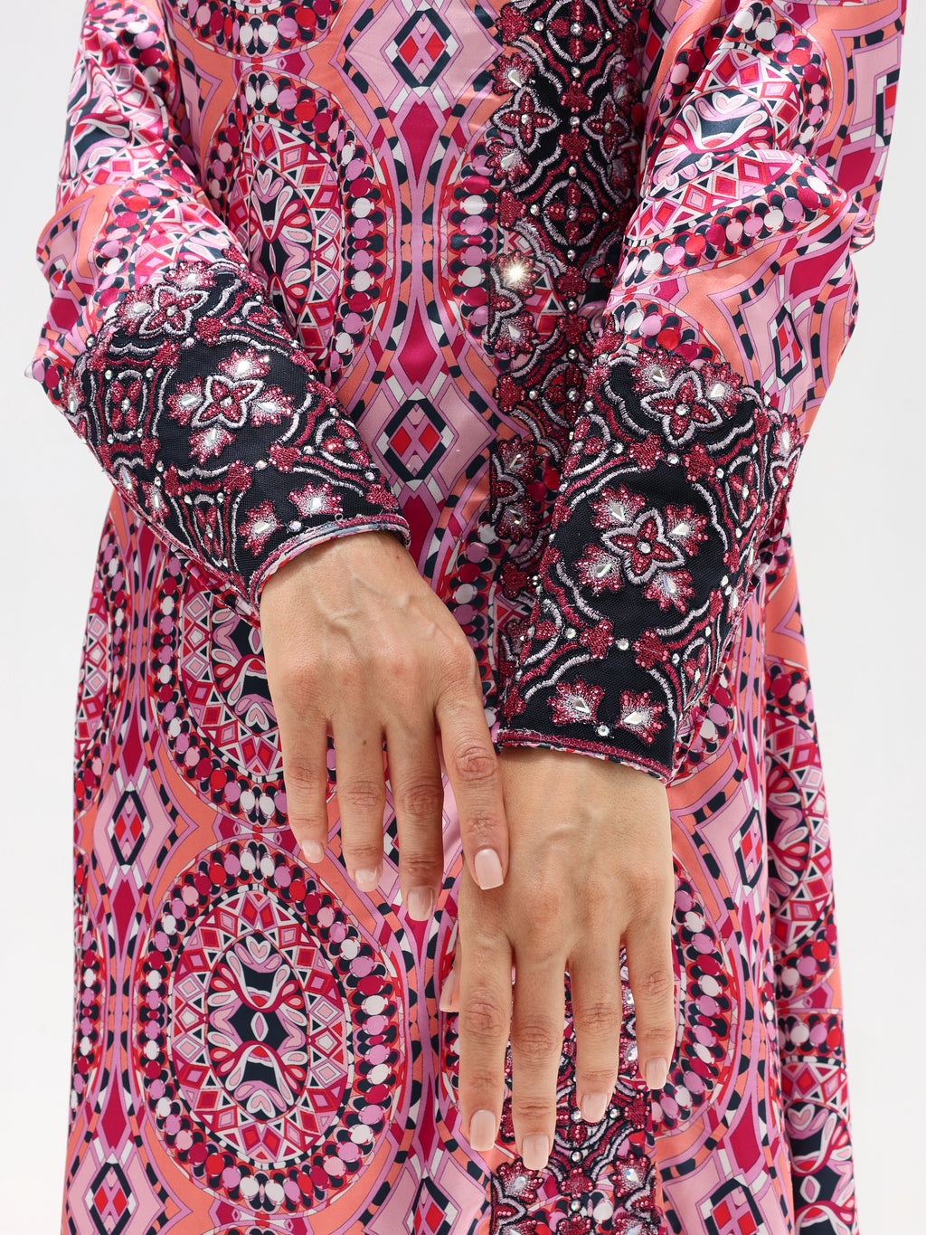 Kaleidoscope Mukhawar — embroidered Armani silk Emirati dress (40)