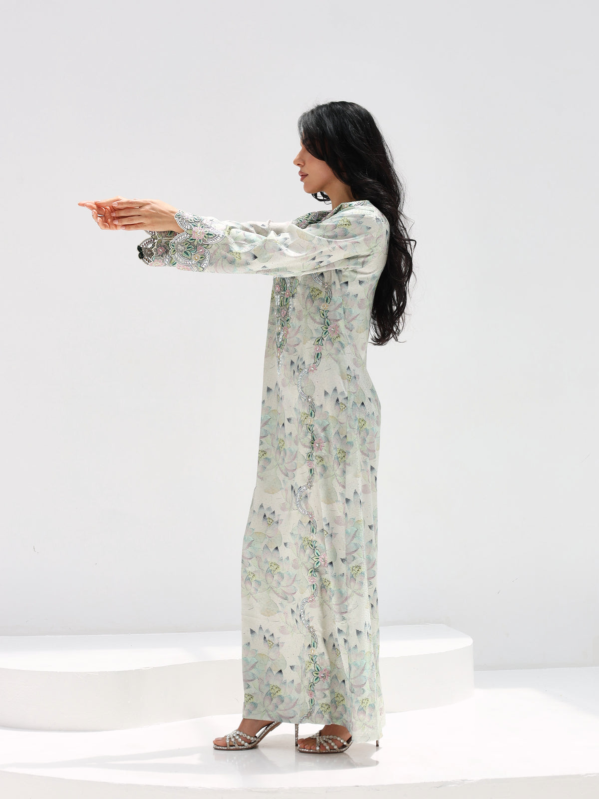 Lotus Mist Mukhawar — embroidered jacquard silk Emirati dress (39)