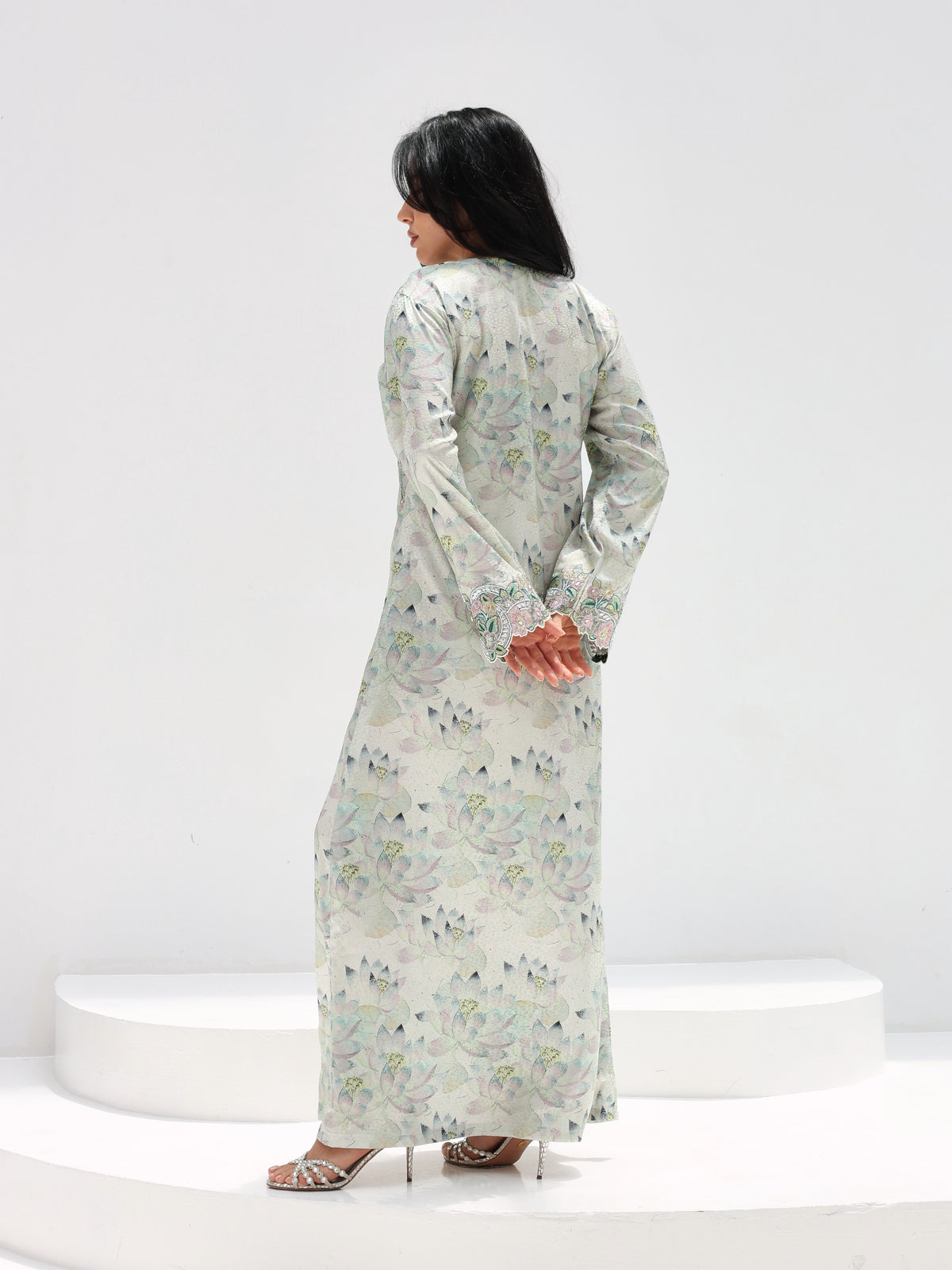 Lotus Mist Mukhawar — embroidered jacquard silk Emirati dress (37)