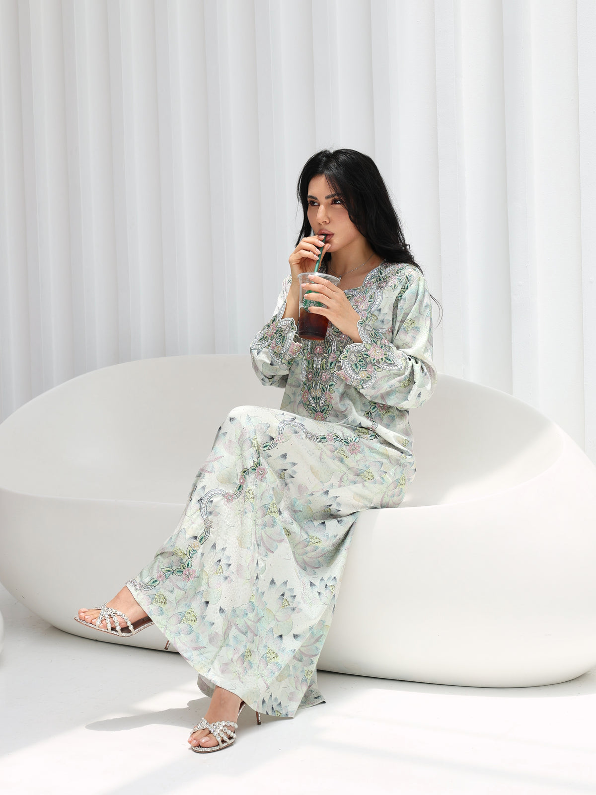 Lotus Mist Mukhawar — embroidered jacquard silk Emirati dress (31)