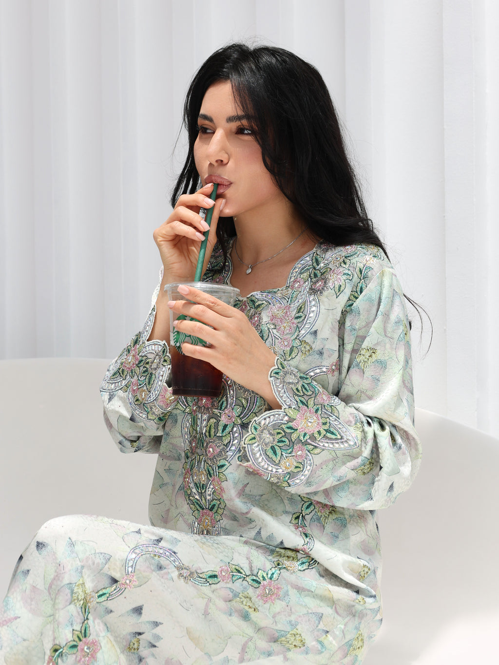 Lotus Mist Mukhawar — embroidered jacquard silk Emirati dress (27)