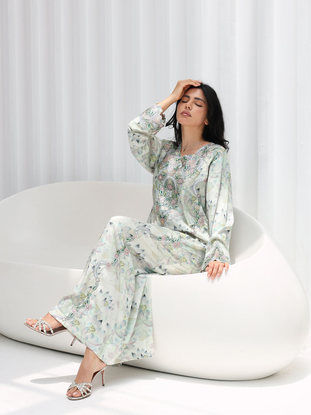 Lotus Mist Mukhawar — embroidered jacquard silk Emirati dress (23)